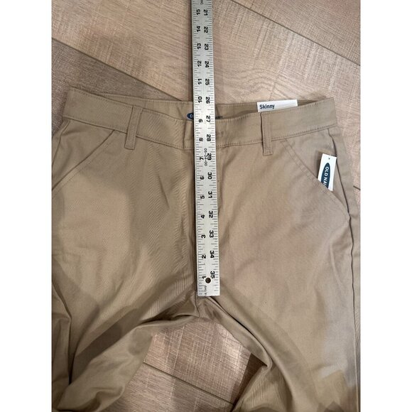 Old Navy Skinny Fit Khaki Pants Size 16 Beige Stretch Cotton Blend Youth Girls - Picture 3 of 8